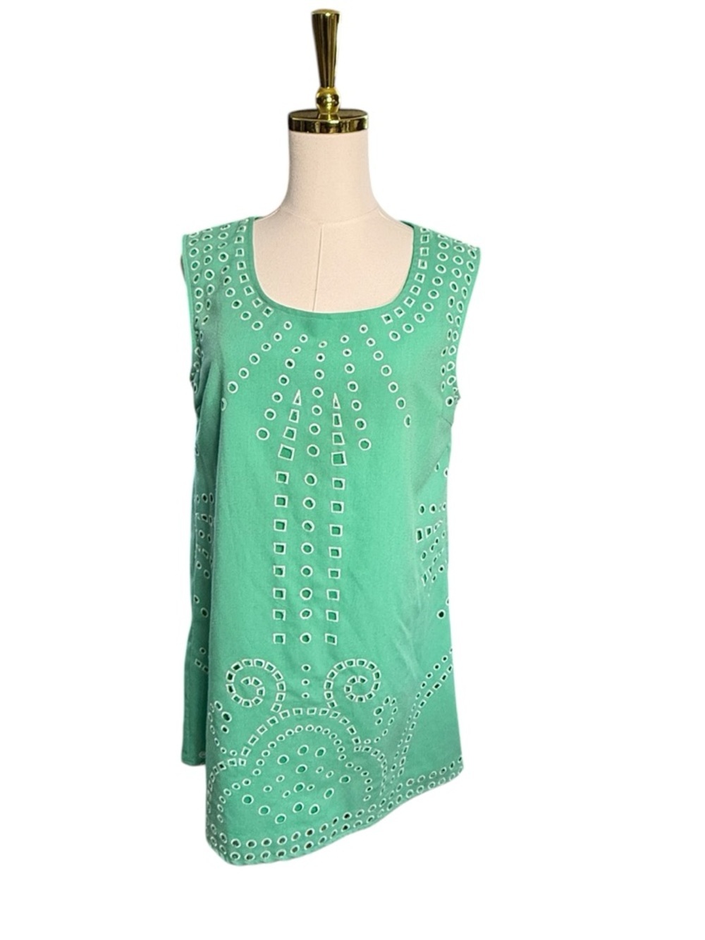 Blu Pepper Green Eyelet Mini Dress